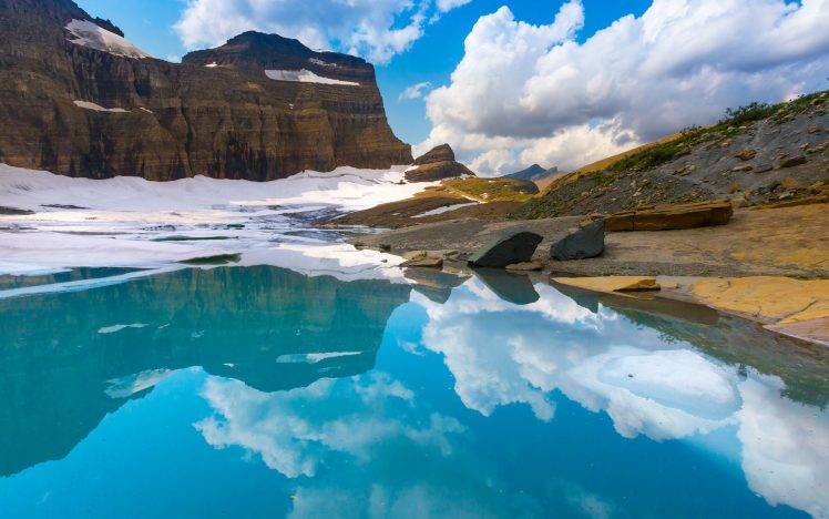 Glacial Lake, Nature, Mountain HD Wallpaper Desktop Background