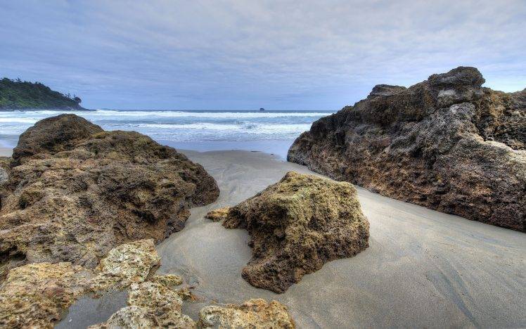 sea, Nature, Beach, Rock, Waves HD Wallpaper Desktop Background
