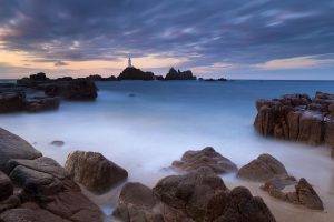nature, Rock, Channel Islands, Lighthouse, Long Exposure