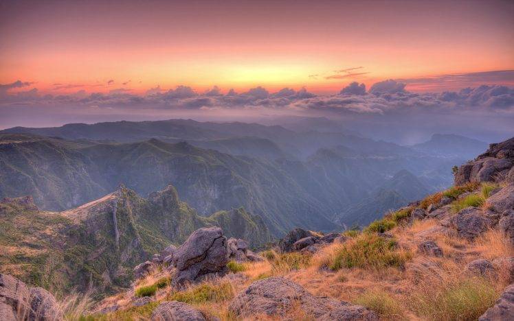 mountain, Sunset, Nature HD Wallpaper Desktop Background