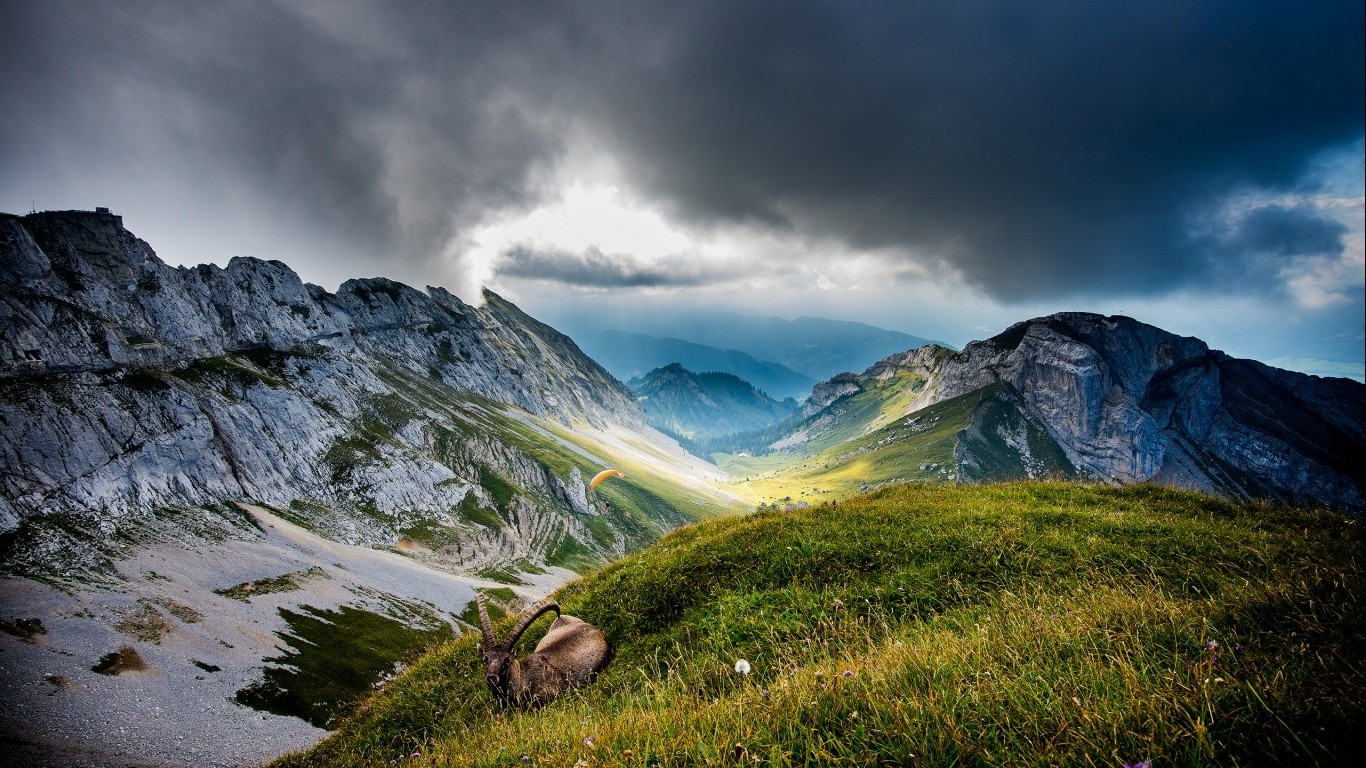 mountain, Nature, Switzerland, Grass Wallpaper