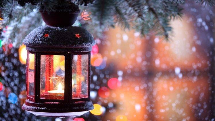 nature, Winter, Snow, Trees, Candles HD Wallpaper Desktop Background