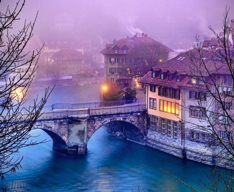 Bern, Street Light, Nature, Water HD Wallpaper Desktop Background
