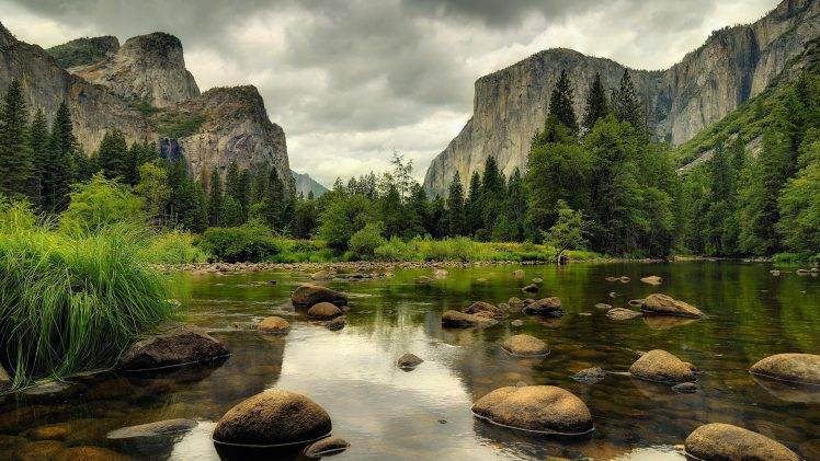 nature, River, Rock, Mountain HD Wallpaper Desktop Background