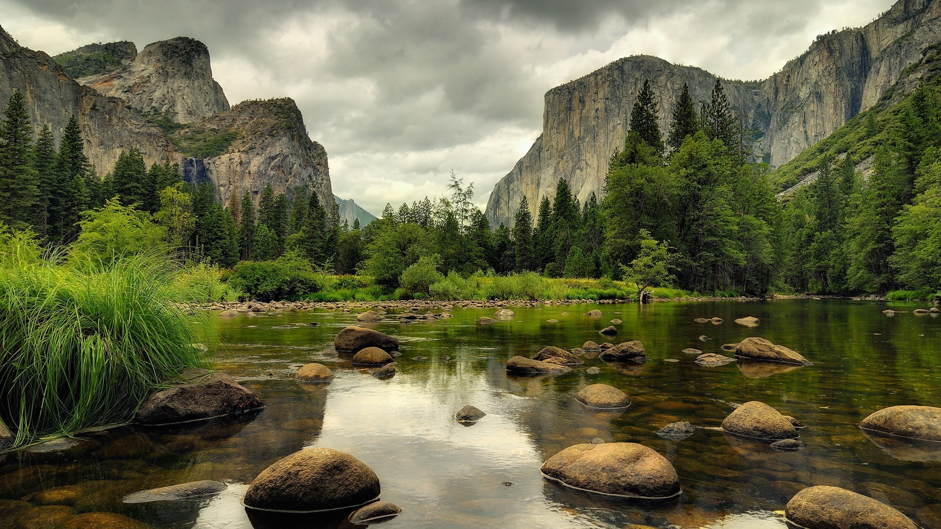nature, River, Rock, Mountain Wallpaper