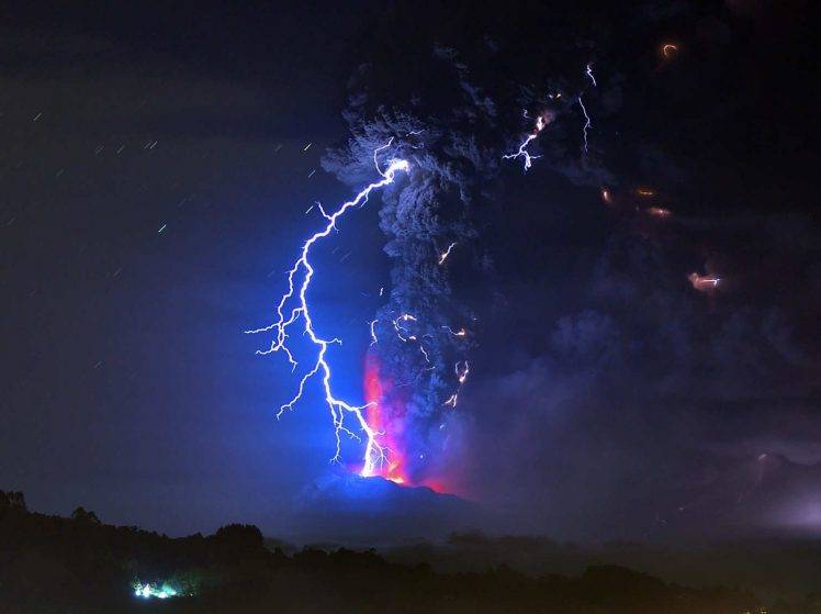 volcano, Lightning, Nature HD Wallpaper Desktop Background