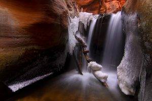 cave, Ice, Water, Rock, Nature