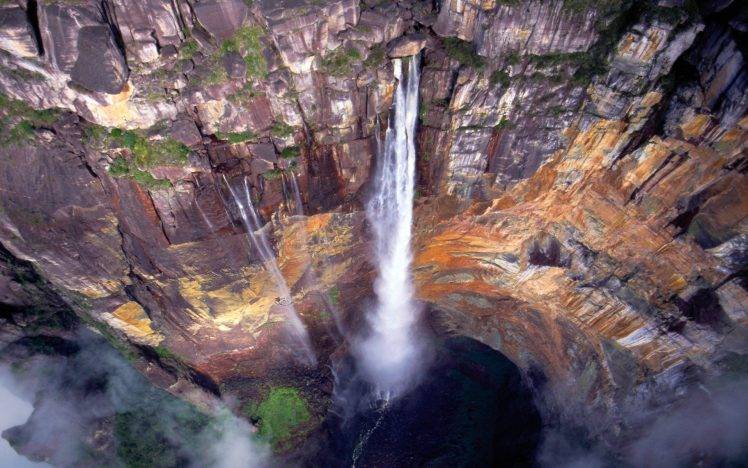 Angel Falls, Venezuela, Waterfall, Mountain, Cliff, Nature, Mist HD Wallpaper Desktop Background