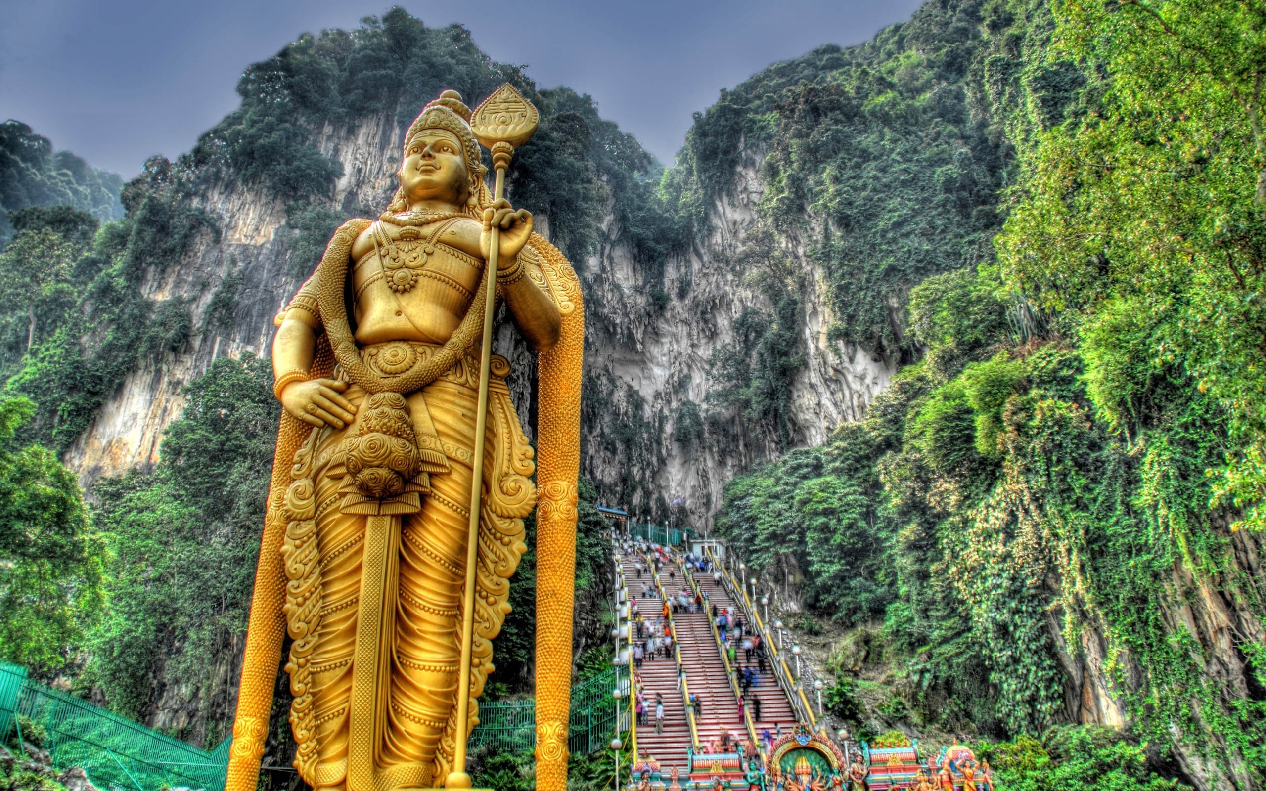 HDR, Statue, Gold, Nature, Mountain Wallpaper