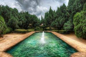 HDR, Nature, Swimming Pool, Trees