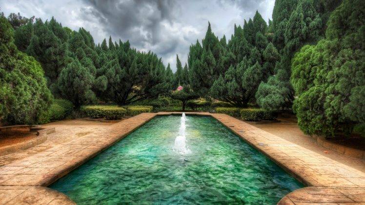 HDR, Nature, Swimming Pool, Trees HD Wallpaper Desktop Background