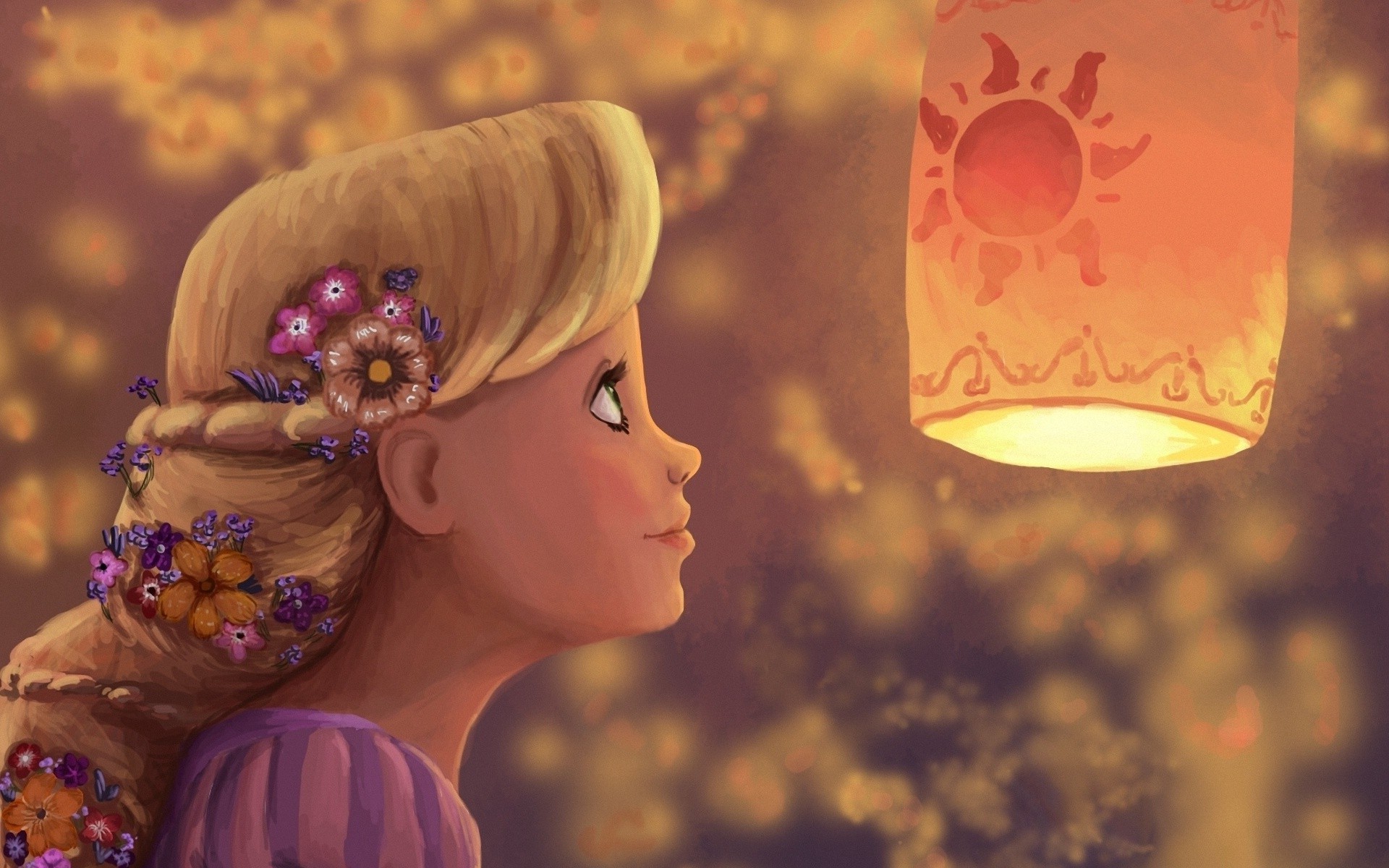 Rapunzel, Women, Blonde, Long Hair, Braids, Flowers, Flower In Hair, Tangled Wallpaper