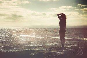 sea, Sillhouette, Water, Long Hair, Fipart, Landscape, Photography