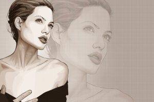 artwork, Angelina Jolie, Actress