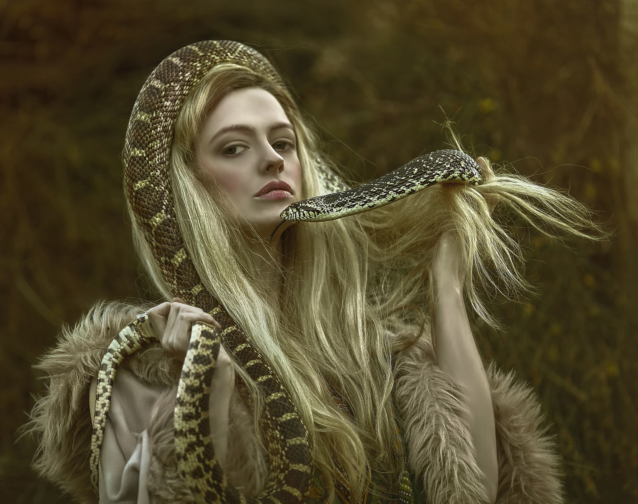 fantasy Art, Women, Snake Wallpaper