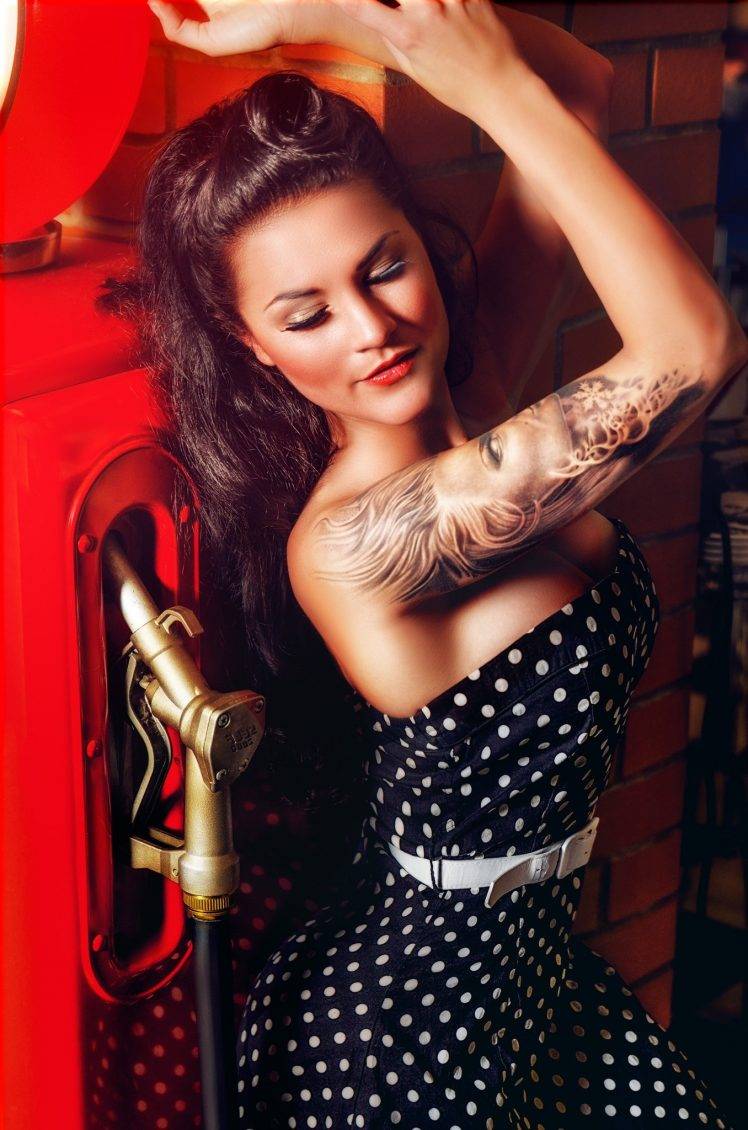 Beatrice Mary Bexter, Brunette, Women, Model, Tattoo HD Wallpaper Desktop Background