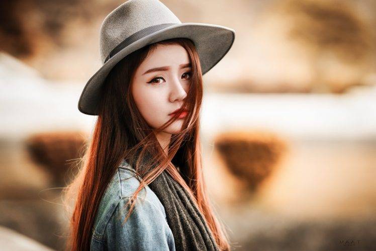 women, Hat, Face, Portrait, Asian HD Wallpaper Desktop Background