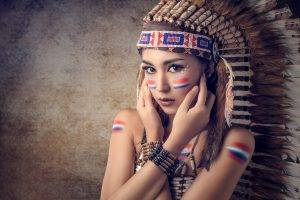 Asian, Women, Model, Native American Clothing