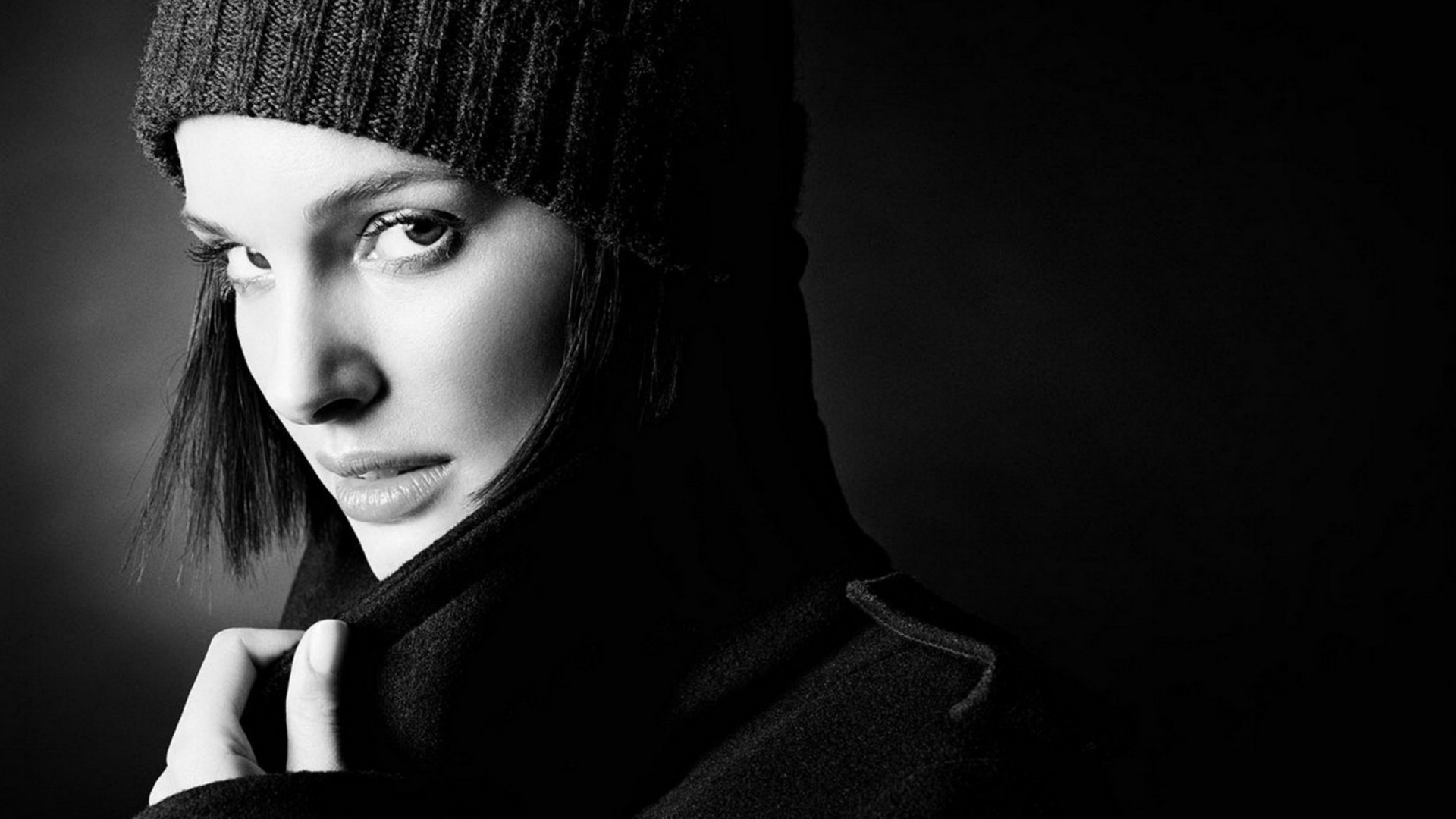 Natalie Portman, Monochrome, Actress Wallpaper