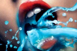 mouths, Lips, Teeth, Red, Blue