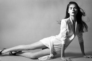 Antonina Vasylchenko, Ukrainians, Model, Skinny, Brunette, Women, Monochrome