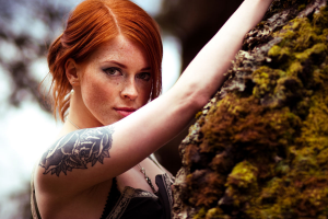 redhead, Freckles, Tattoo, AnnaLee Suicide