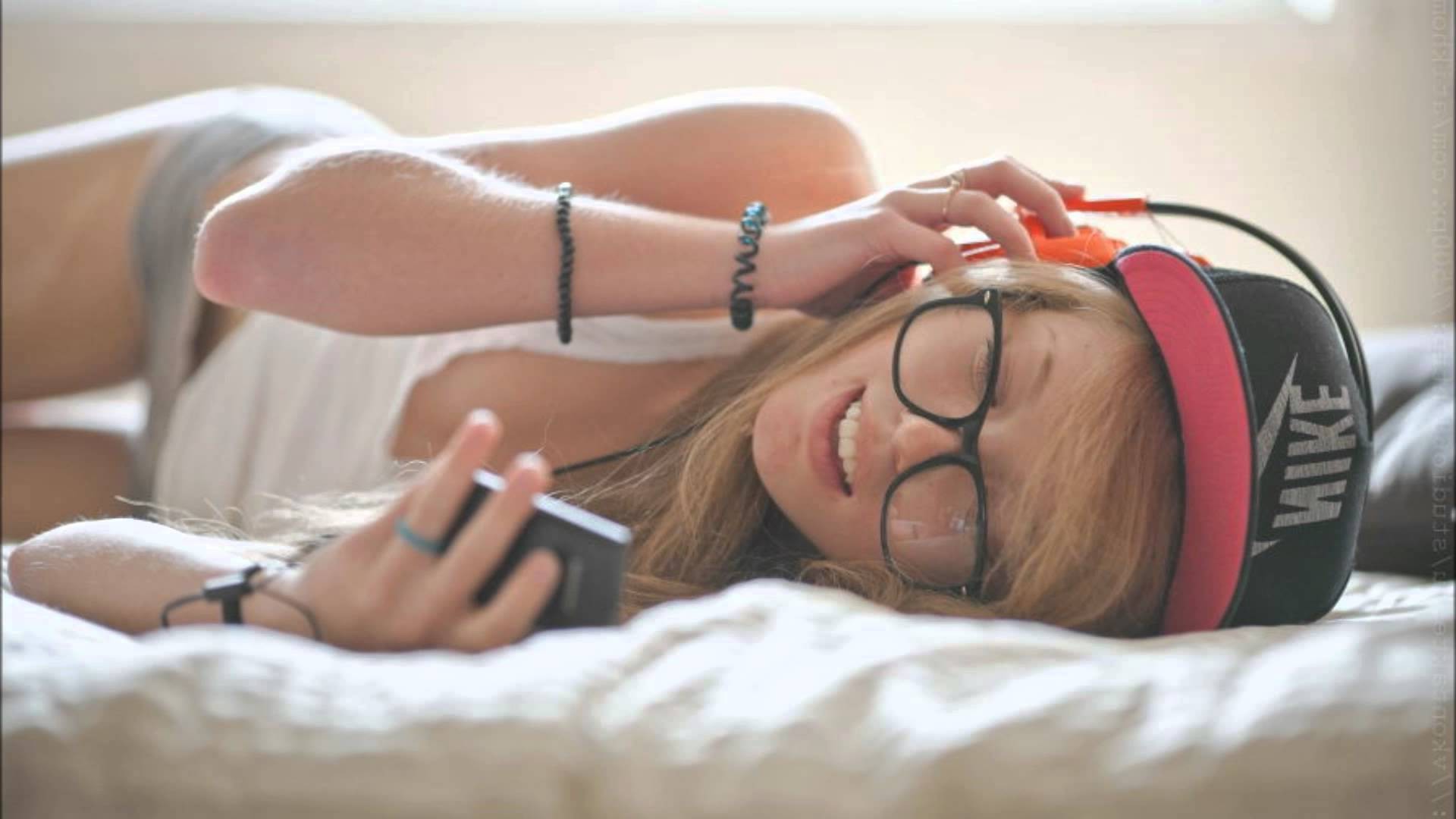 music, Headphones, In Bed, Glasses, Nike, Brand Wallpaper