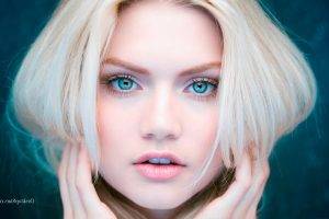 Martina Dimitrova, Blonde, Model, Bulgaria, Face, Closeup, Blue Eyes, Green Eyes