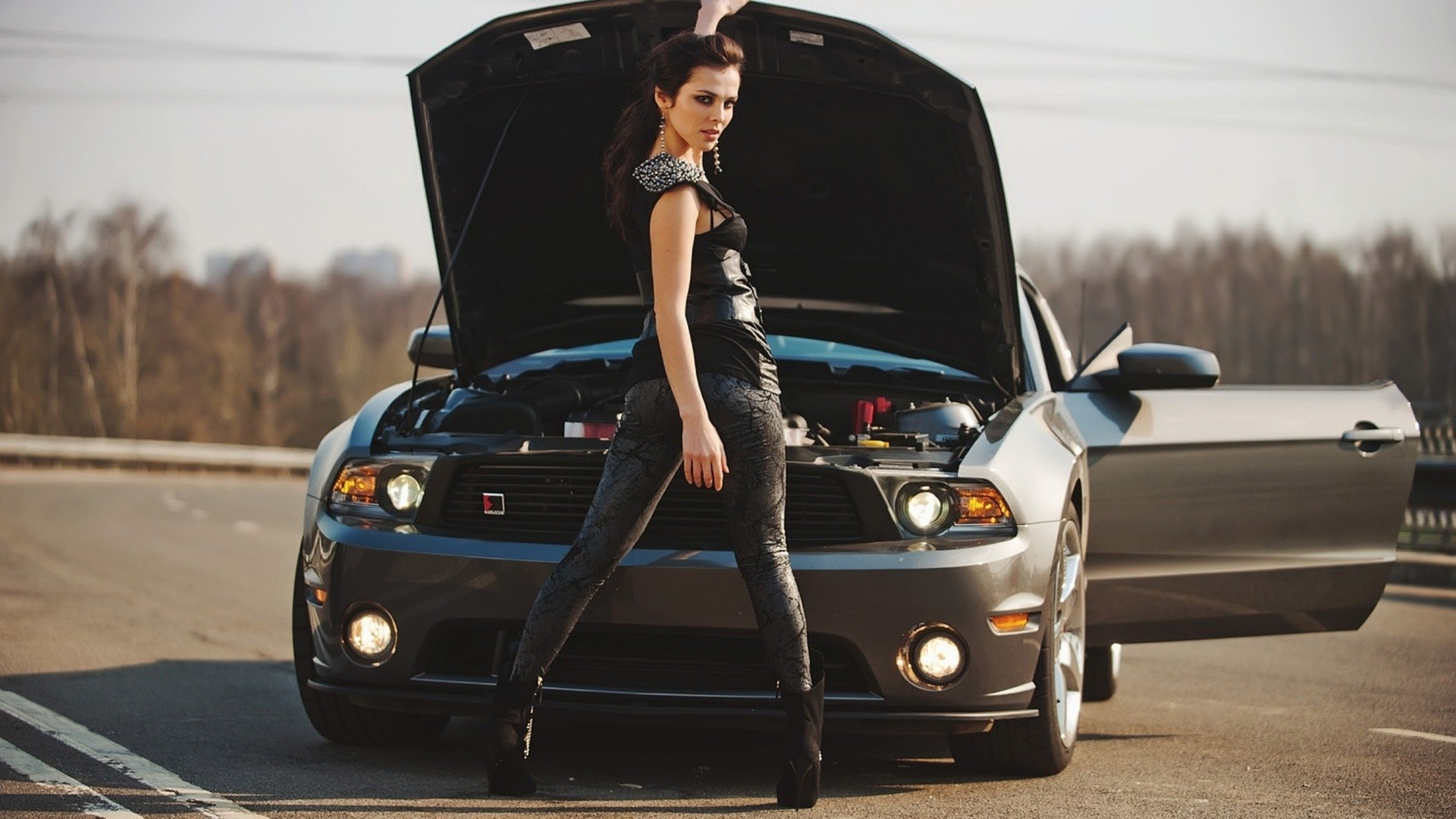 women, Model, Ford Mustang, Women With Cars