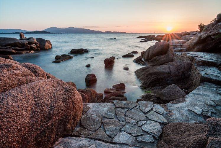 rock, Sea, Corsica, Nature HD Wallpaper Desktop Background