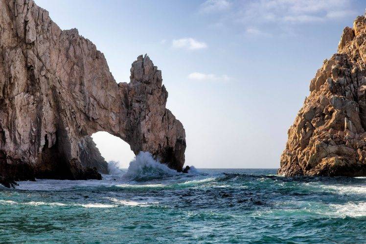 nature, Sea, Waves, Rock Formation, Rock HD Wallpaper Desktop Background