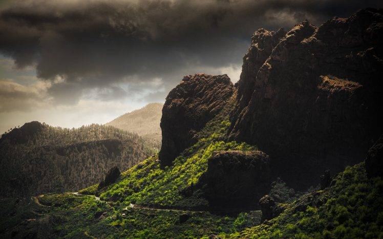 nature, Rock, Grass, Mountain HD Wallpaper Desktop Background