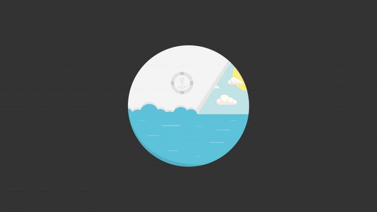 minimalism, Vectors, Perspective, Nature, Sea, Waves HD Wallpaper Desktop Background