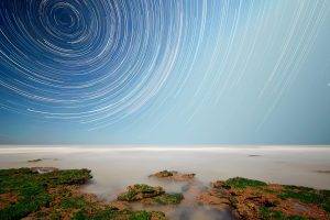 nature, Star Trails, Long Exposure, Water