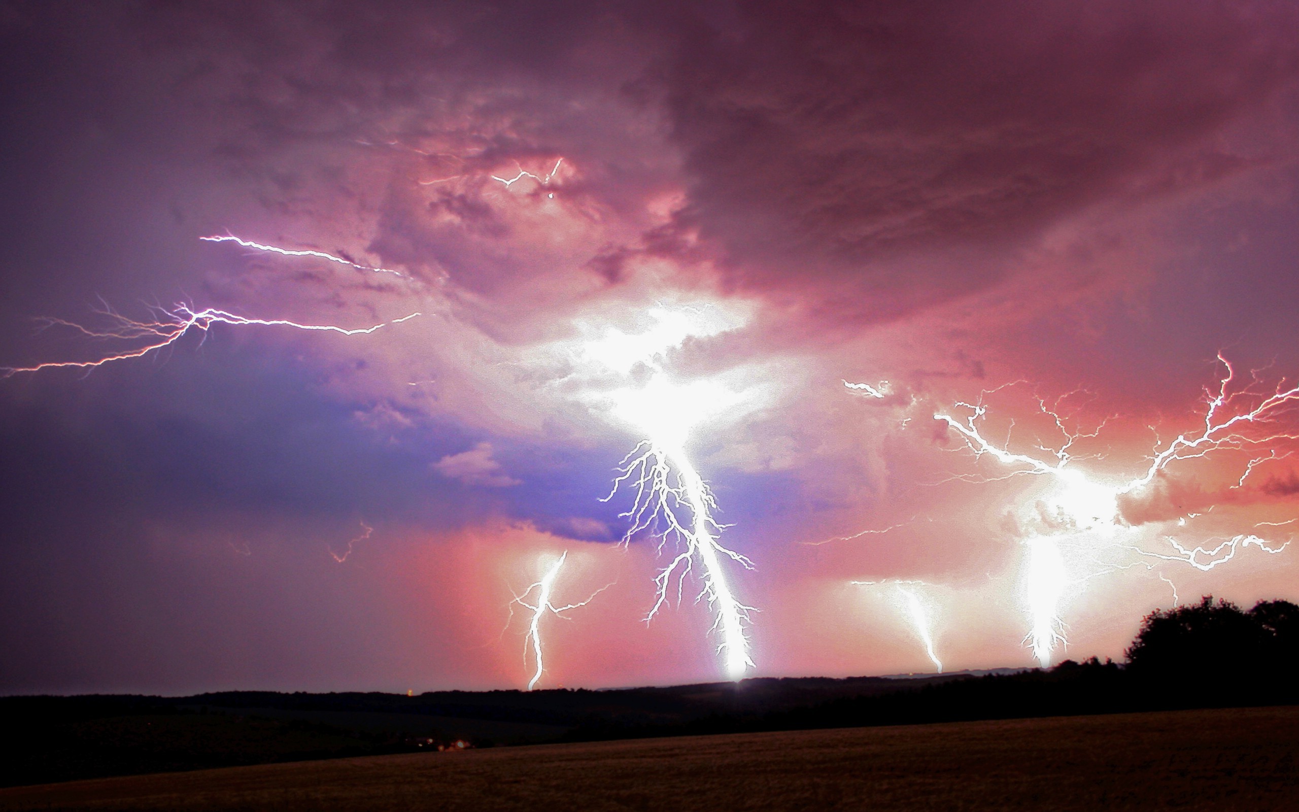 lightning, Storm, Nature Wallpaper