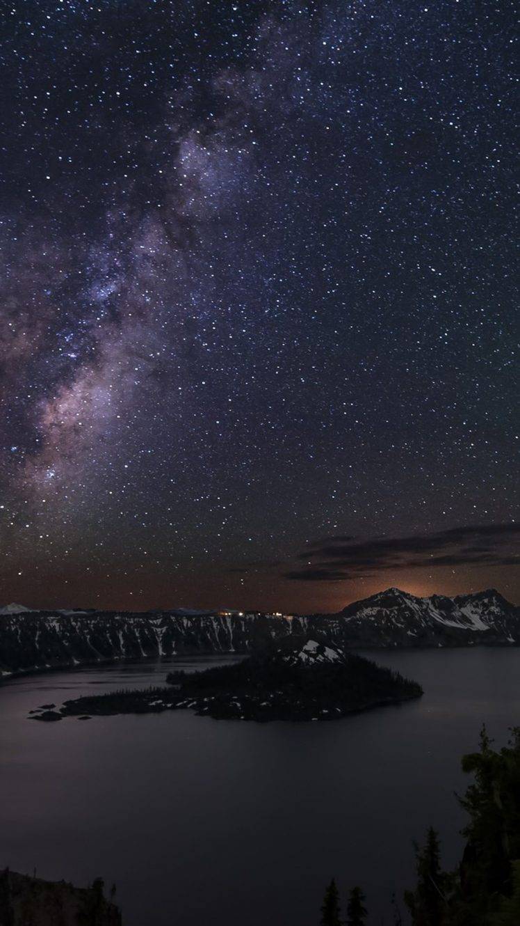 sky, Stars, Mountain, Lake, Pivot HD Wallpaper Desktop Background