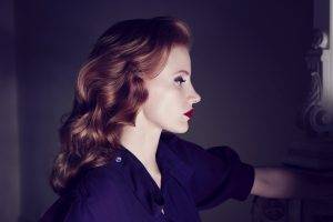 Jessica Chastain, Redhead, Profile, Lipstick, Women, Actress