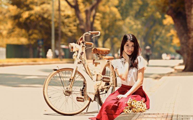 women With Bikes, Asian HD Wallpaper Desktop Background