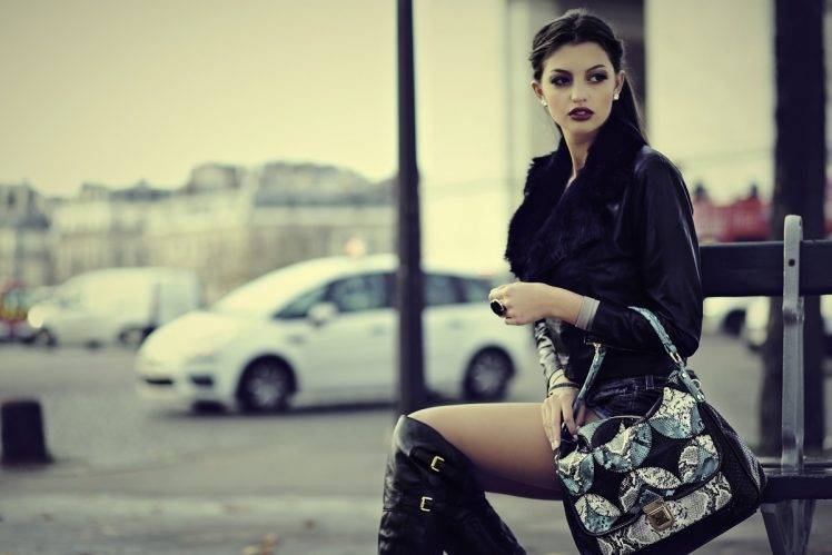Paris, Fashion, Purses, Boots, Jacket, Women HD Wallpaper Desktop Background