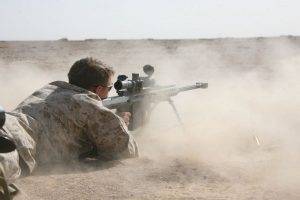 sniper Rifle, Soldier, Desert, Barrett .50 Cal