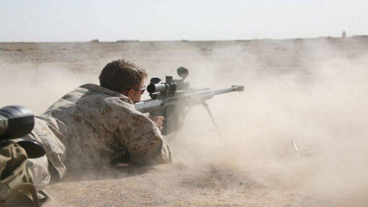 sniper Rifle, Soldier, Desert, Barrett .50 Cal HD Wallpaper Desktop Background