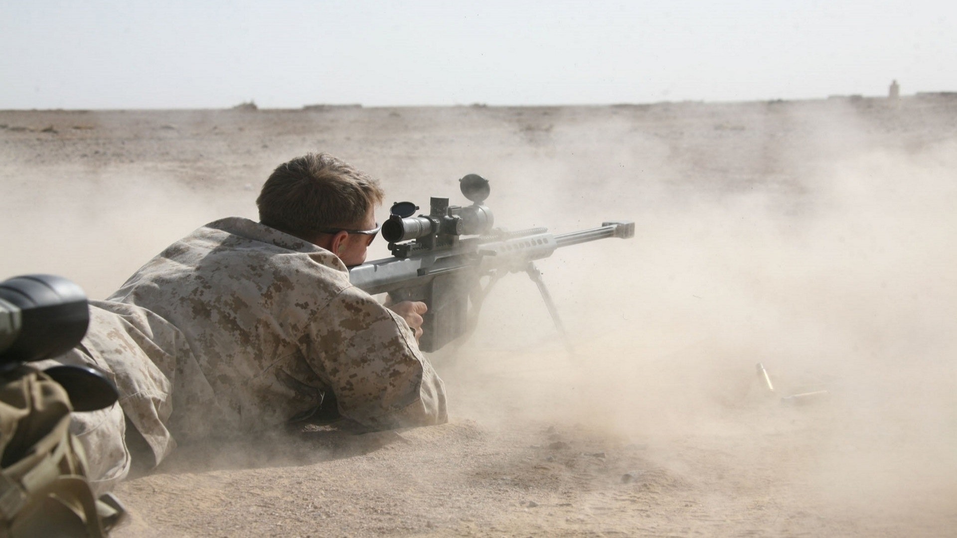 sniper Rifle, Soldier, Desert, Barrett .50 Cal Wallpaper
