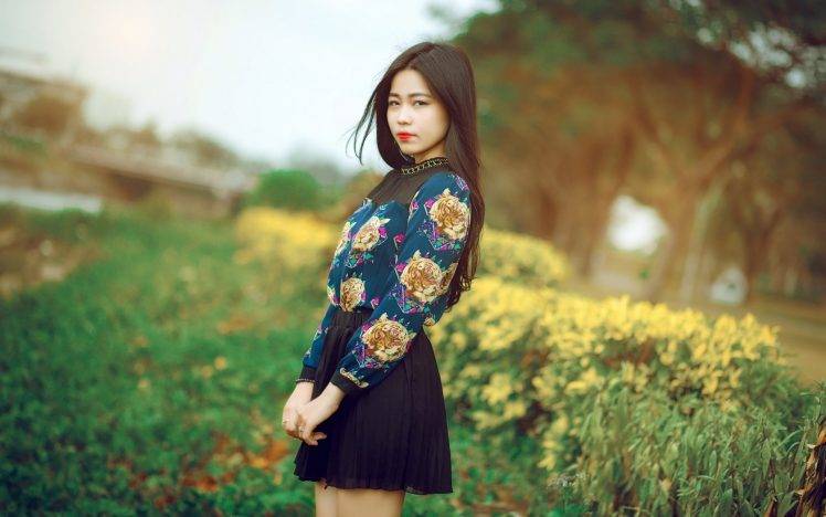 women, Asian, Skirt HD Wallpaper Desktop Background