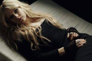 Avril Lavigne, Women, Singer, Blonde, Gothic, Black Dress