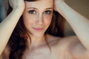 Charlotte Herbert, Chad Suicide, Smiling, Closeup, Women, Face, Green Eyes, Freckles