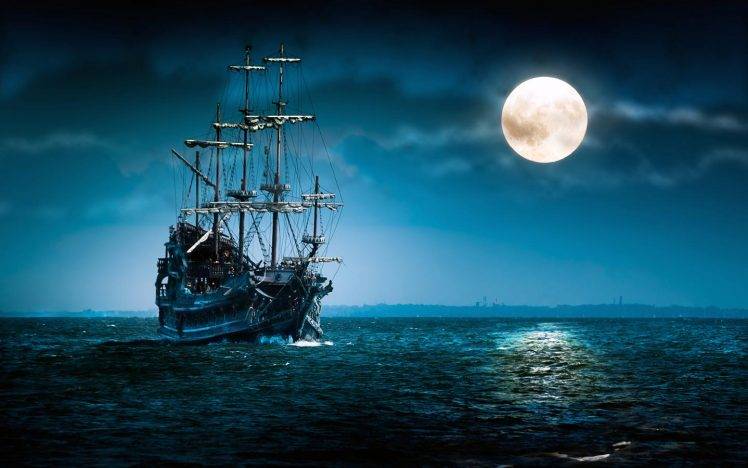 Hd Wallpapers, Ship, Sail Ship, Pirates, Phosphorescence HD Wallpaper Desktop Background