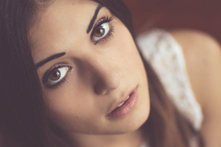 women, Face, Closeup, Brown Eyes HD Wallpaper Desktop Background