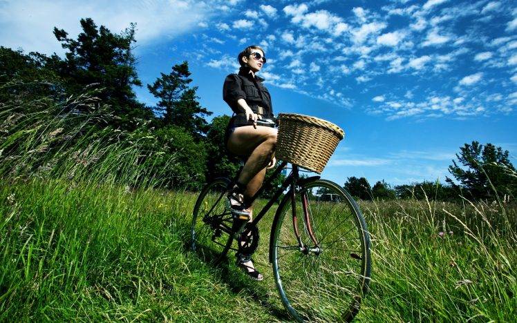 bicycle, Model, Women Outdoors HD Wallpaper Desktop Background