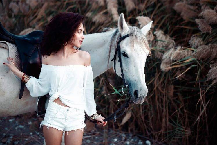 animals, Horse, Women Outdoors, Model, Women HD Wallpaper Desktop Background