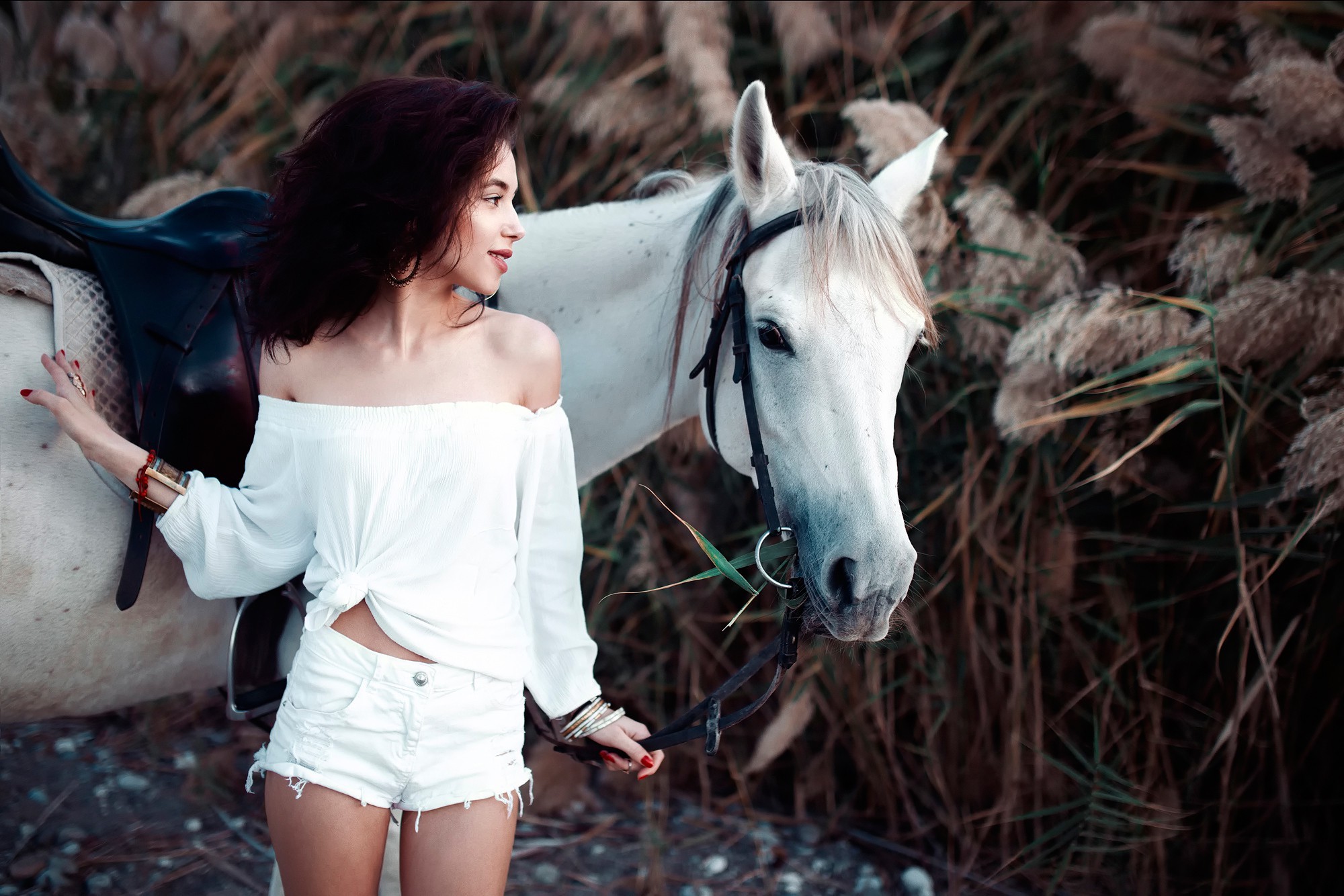 animals, Horse, Women Outdoors, Model, Women Wallpaper